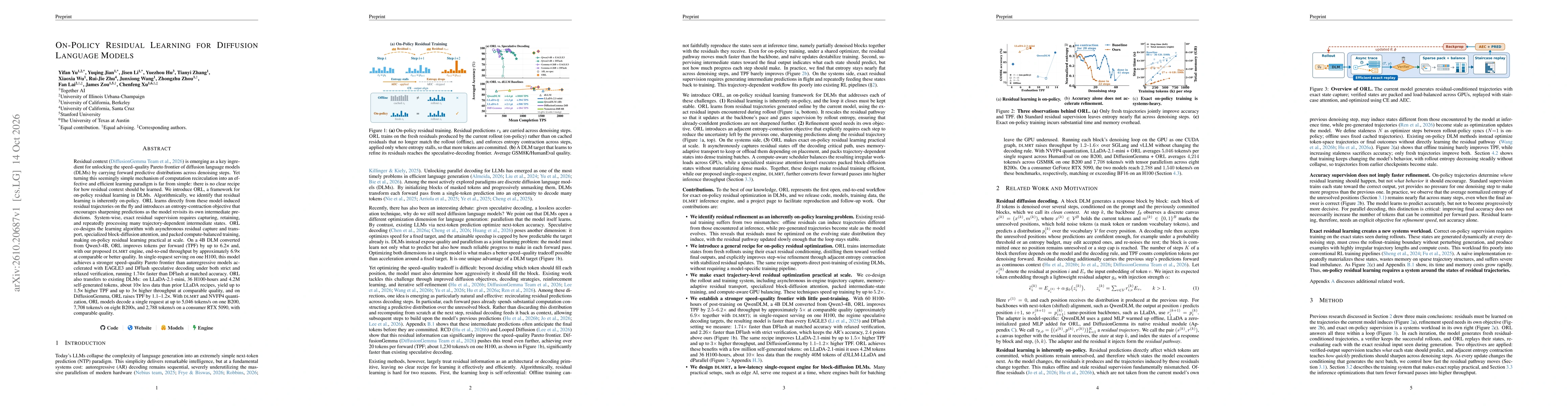 Thumbnail for On-Policy Residual Learning for Diffusion Language Models