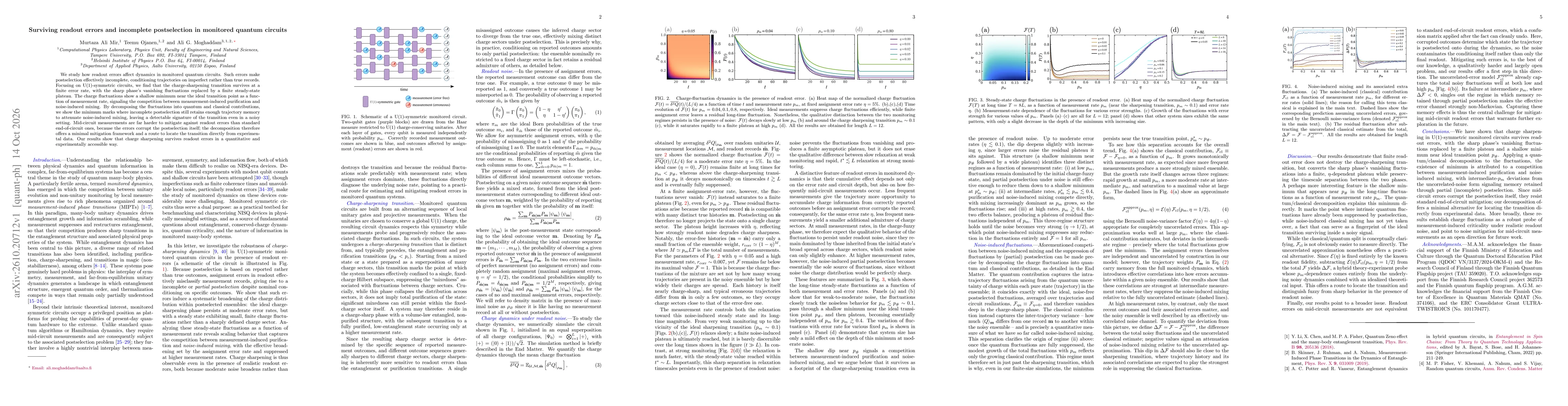 Thumbnail for Surviving readout errors and incomplete postselection in monitored quantum circuits