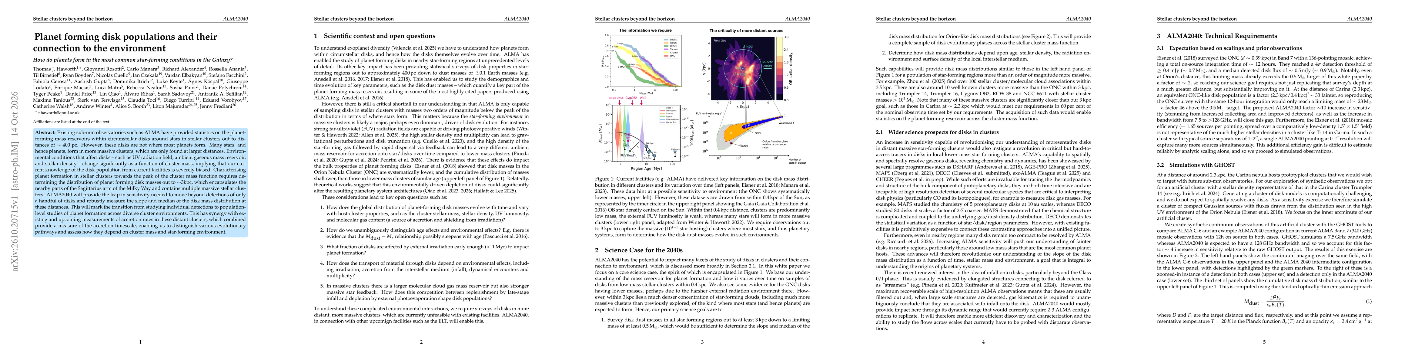 Thumbnail for Planet forming disk populations and their connection to the environment