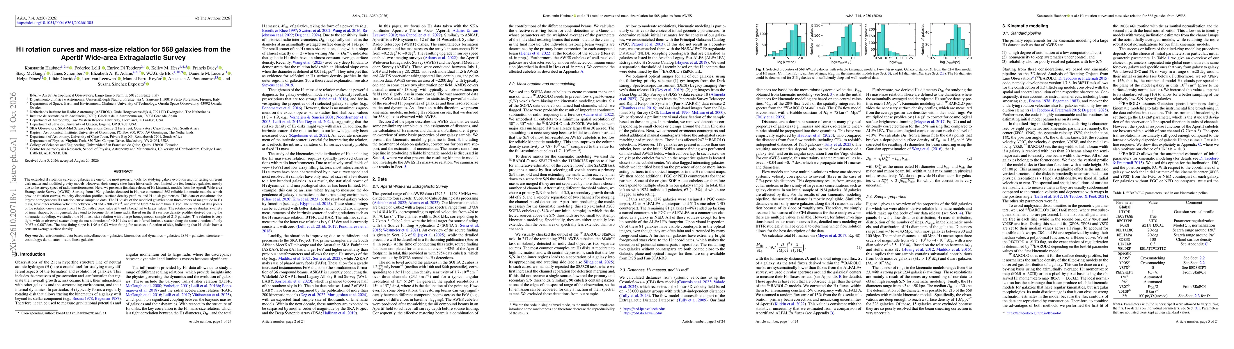 Thumbnail for HI rotation curves and mass-size relation for 568 galaxies from the Apertif Wide-area Extragalactic Survey
