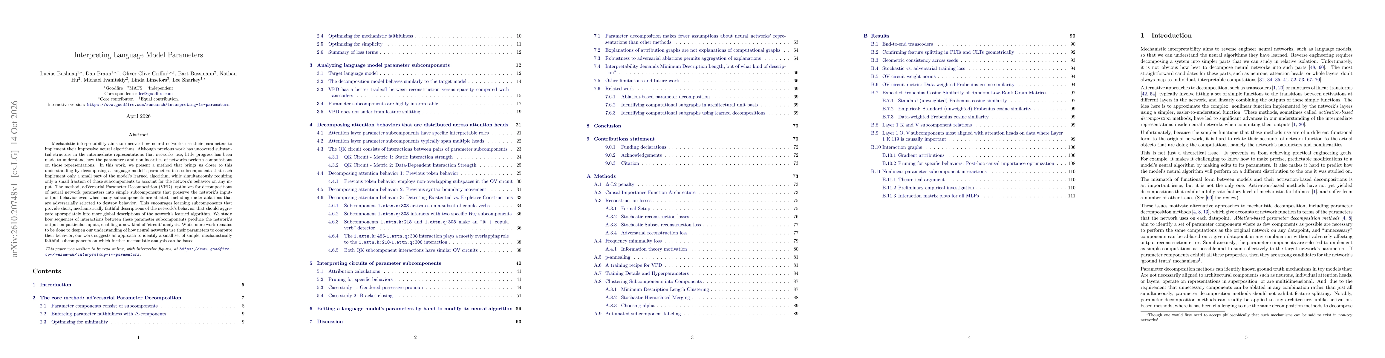 Thumbnail for Interpreting Language Model Parameters