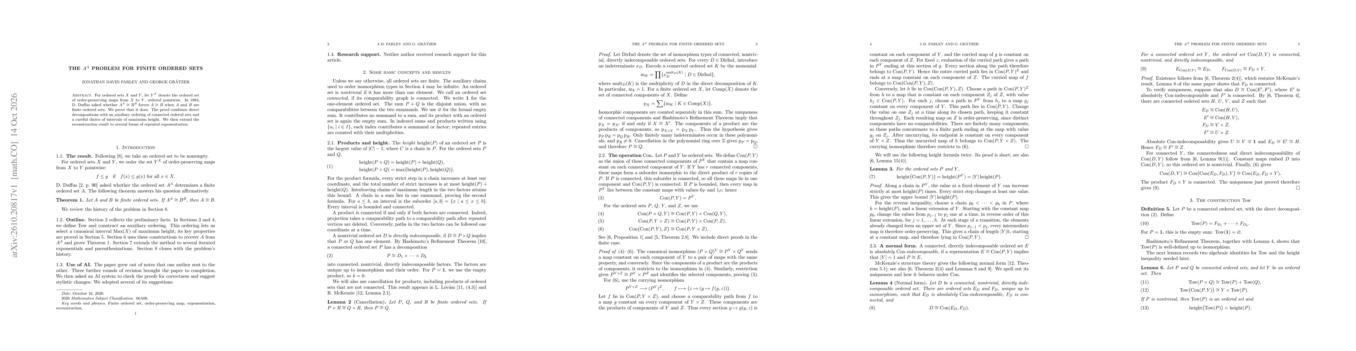 Thumbnail for The $A^A$ problem for finite ordered sets