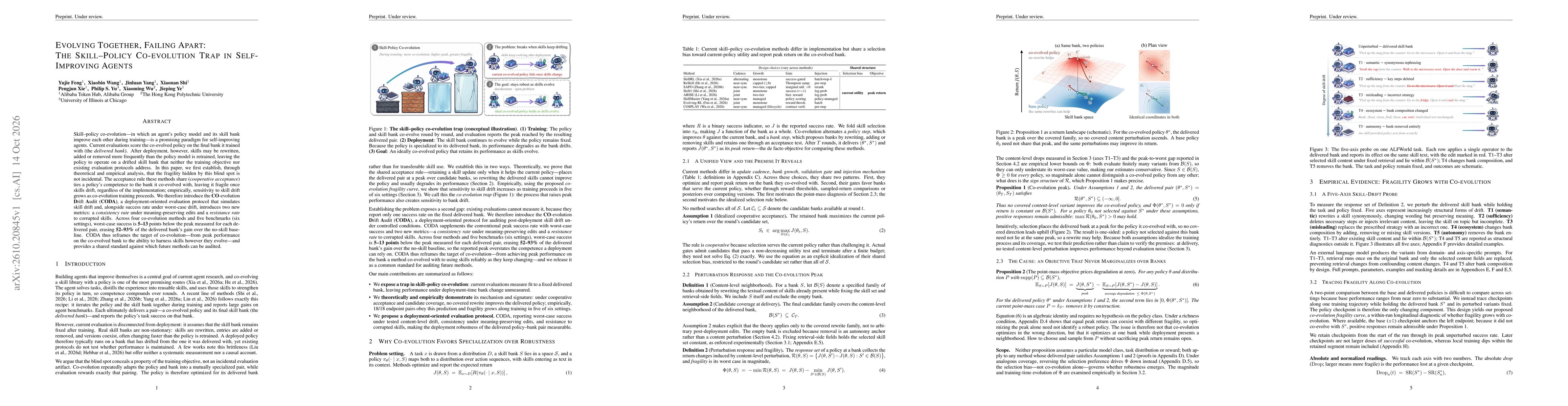 Thumbnail for Evolving Together, Failing Apart: The Skill-Policy Co-evolution Trap in Self-Improving Agents
