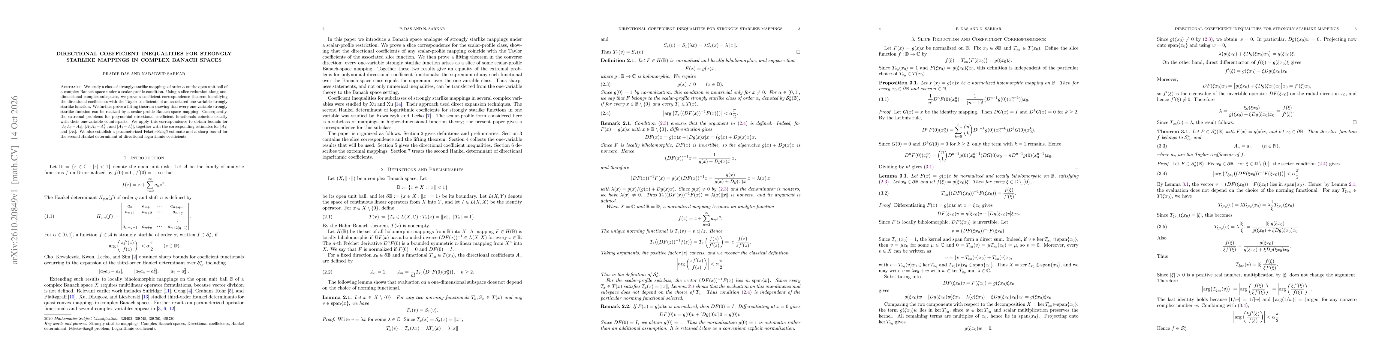 Thumbnail for Directional Coefficient Inequalities for Strongly Starlike Mappings in Complex Banach Spaces