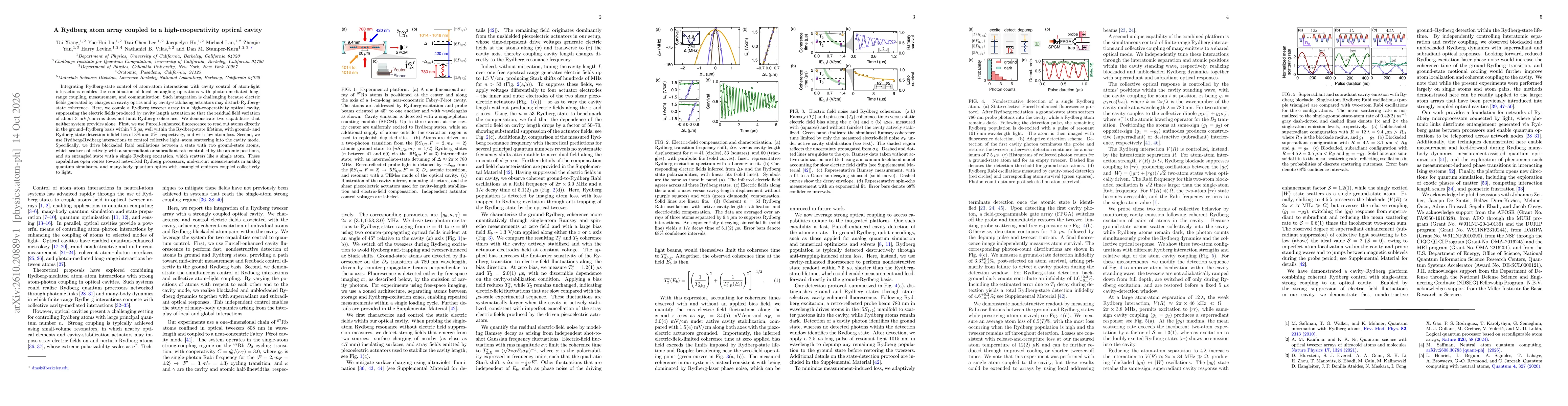 Thumbnail for A Rydberg atom array coupled to a high-cooperativity optical cavity