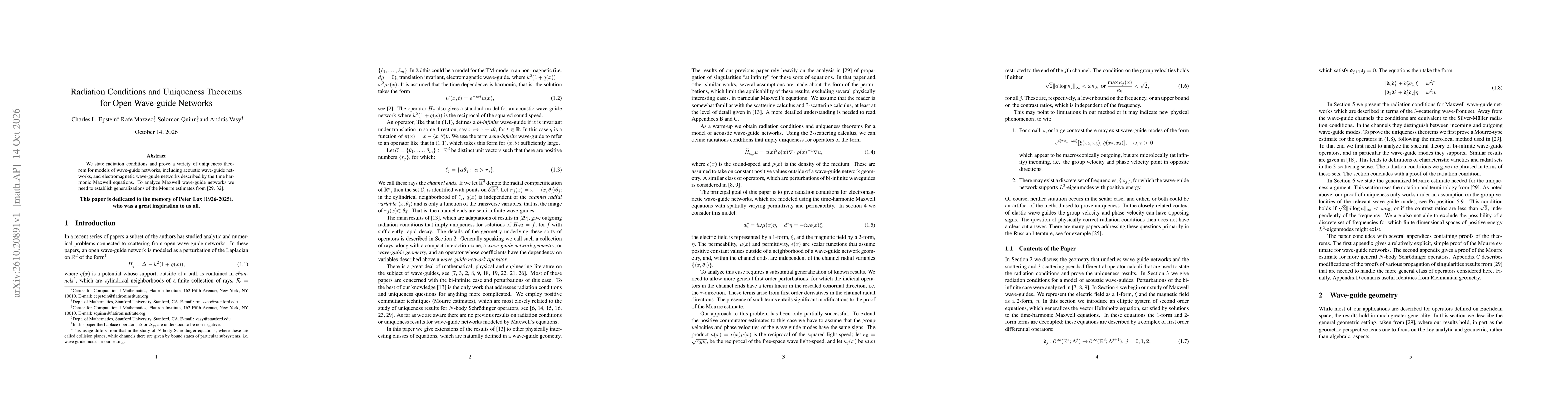 Thumbnail for Radiation Conditions and Uniqueness Theorems for Open Wave-guide Networks