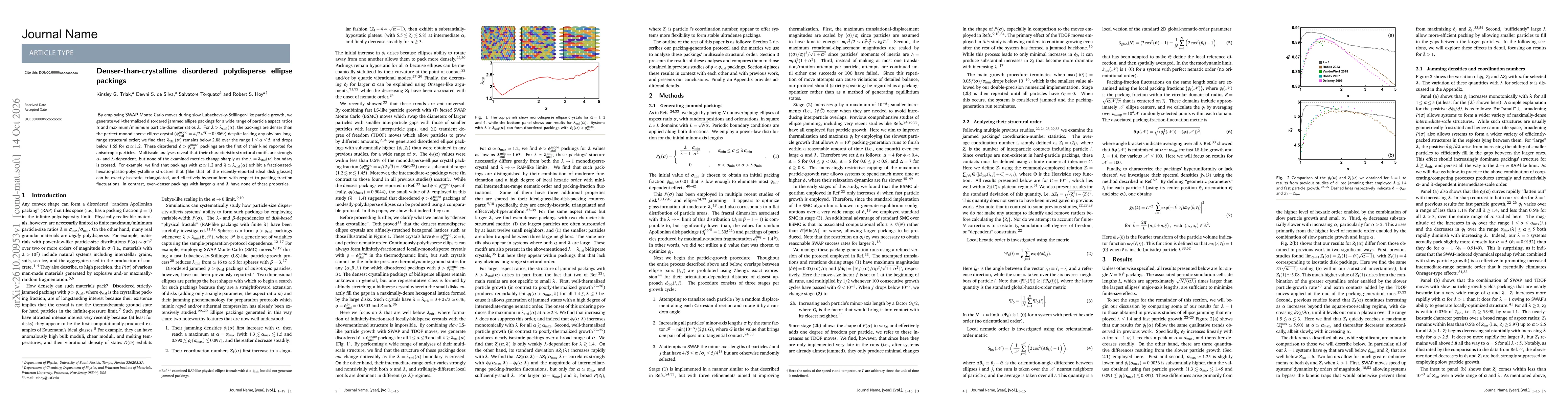 Thumbnail for Denser-than-crystalline disordered polydisperse ellipse packings