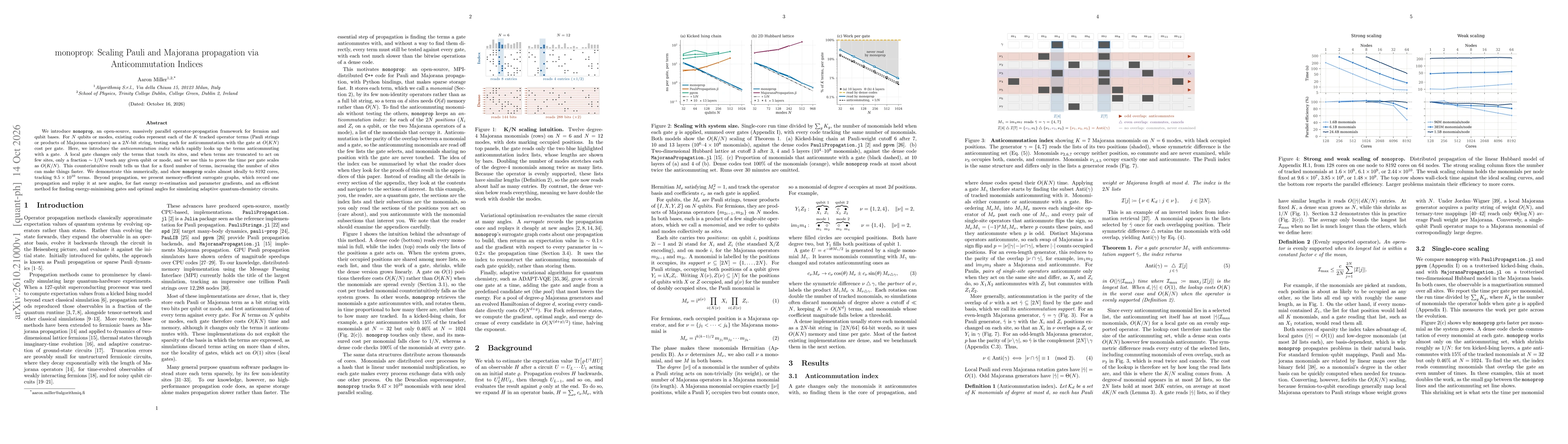 Thumbnail for monoprop: Scaling Pauli and Majorana propagation via Anticommutation Indices
