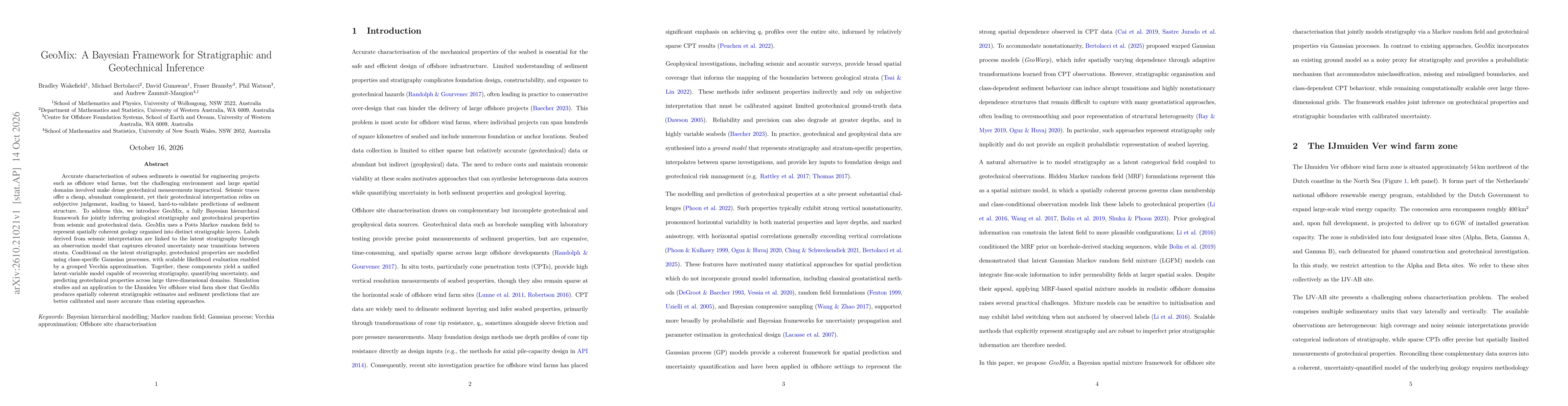Thumbnail for GeoMix: A Bayesian Framework for Stratigraphic and Geotechnical Inference