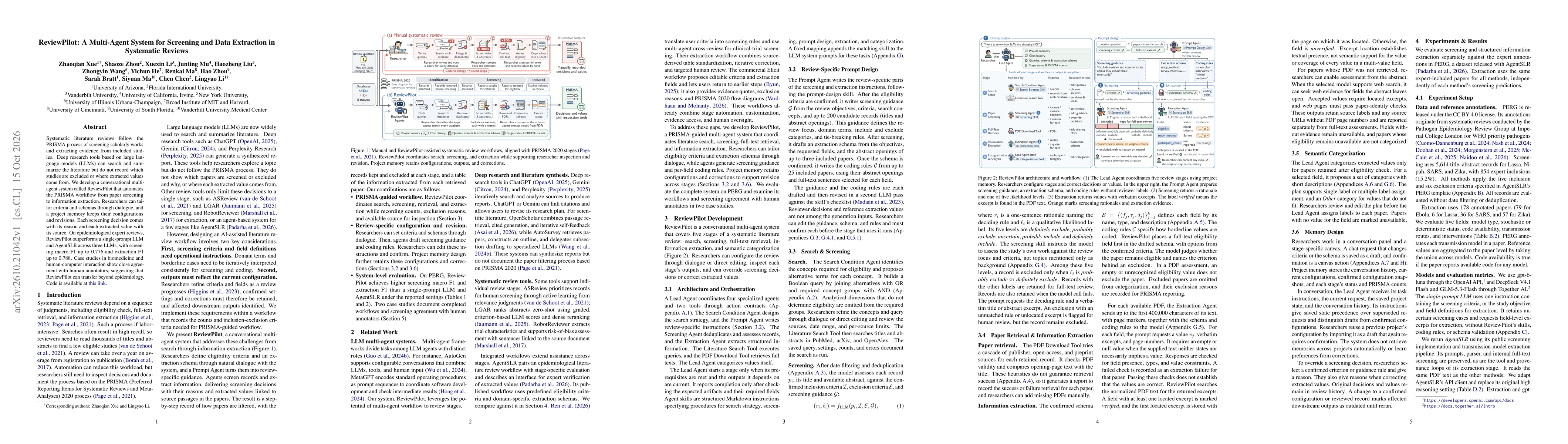 Thumbnail for ReviewPilot: A Multi-Agent System for Screening and Data Extraction in Systematic Reviews