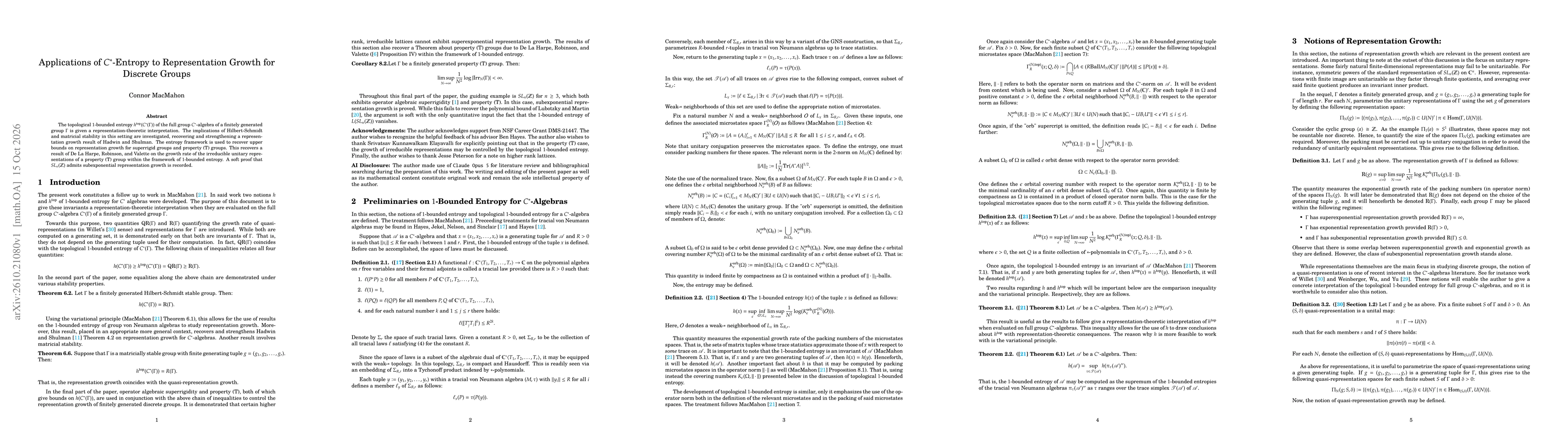 Thumbnail for Applications of $C^*$-Entropy to Representation Growth for Discrete Groups