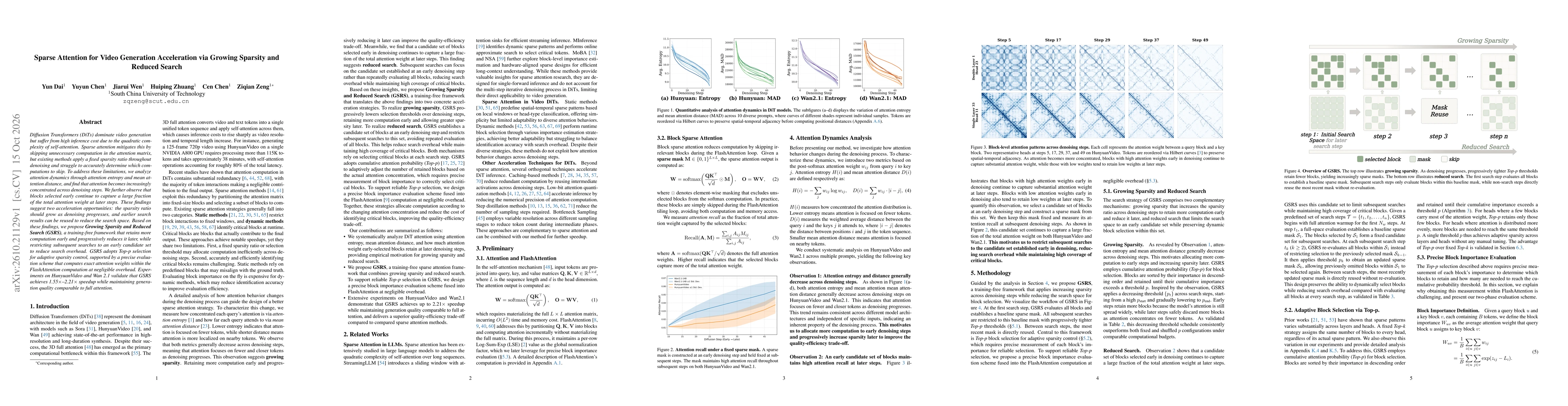 Thumbnail for Sparse Attention for Video Generation Acceleration via Growing Sparsity and Reduced Search