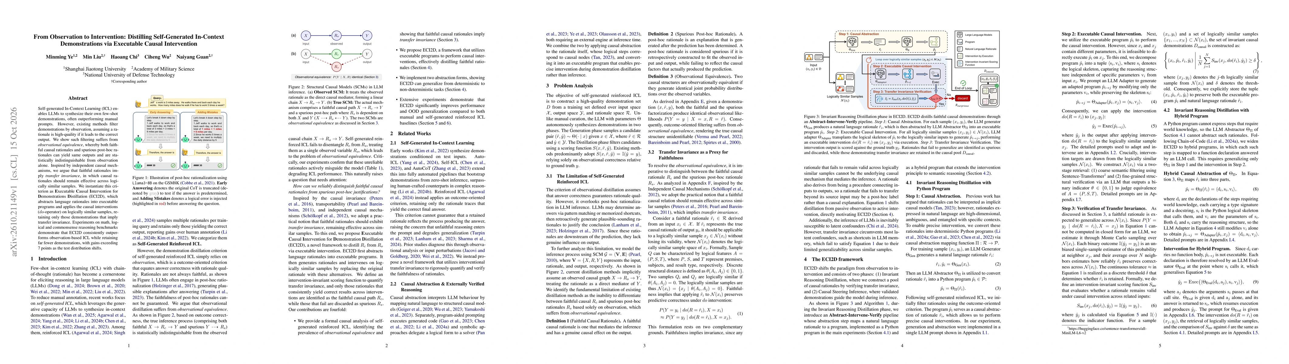 Thumbnail for From Observation to Intervention: Distilling Self-Generated In-Context Demonstrations via Executable Causal Intervention