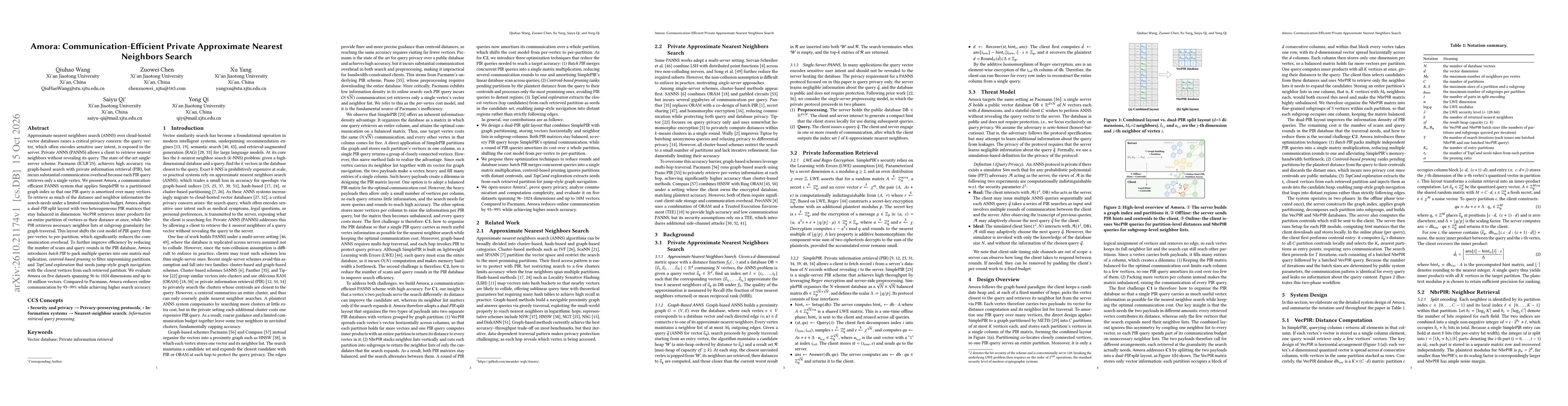 Thumbnail for Amora: Communication-Efficient Private Approximate Nearest Neighbors Search