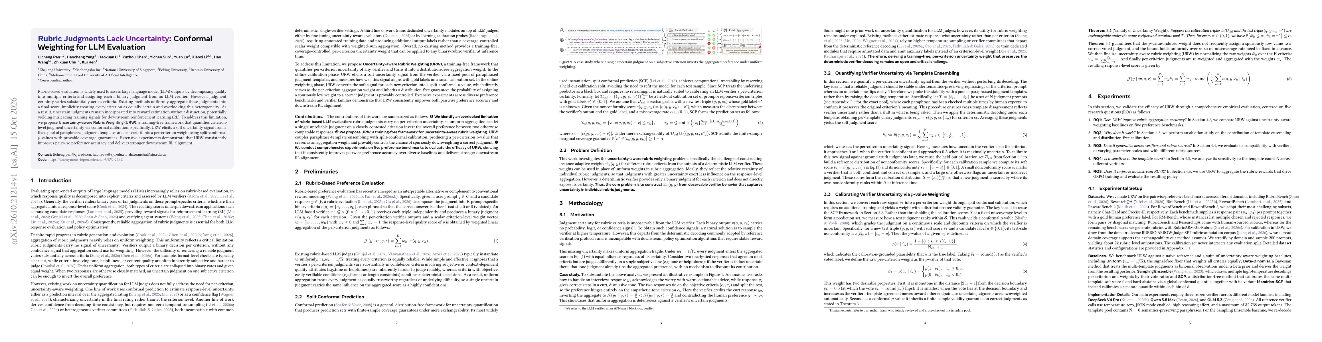 Thumbnail for Rubric Judgments Lack Uncertainty: Conformal Weighting for LLM Evaluation