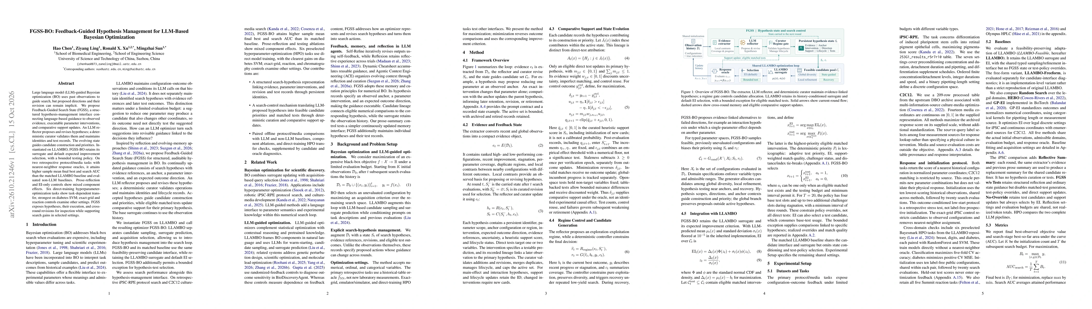 Thumbnail for FGSS-BO: Feedback-Guided Hypothesis Management for LLM-Based Bayesian Optimization