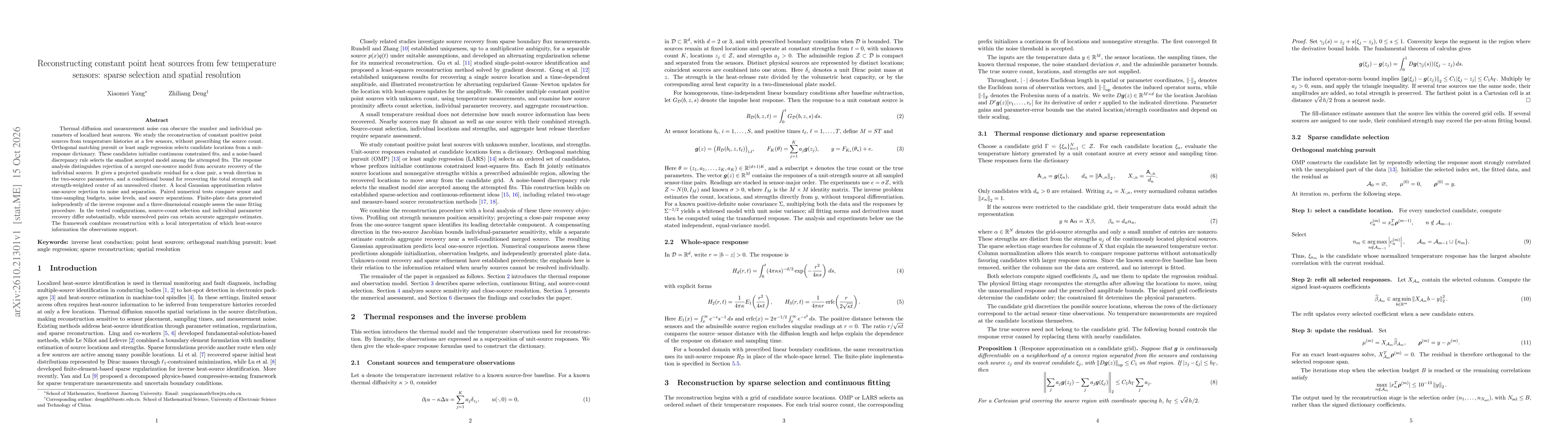 Thumbnail for Reconstructing constant point heat sources from few temperature sensors: sparse selection and spatial resolution
