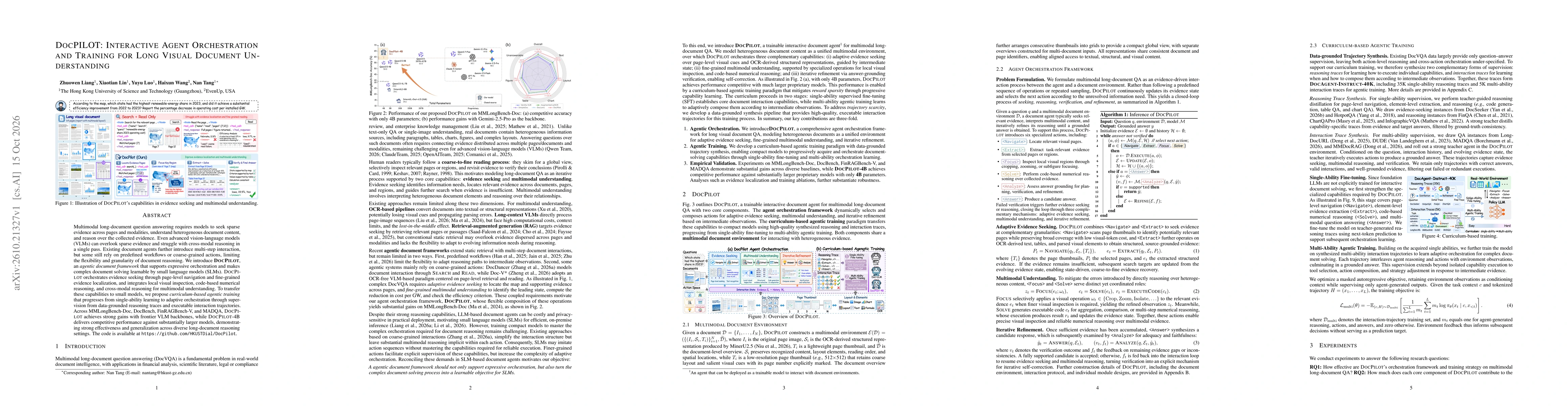 Thumbnail for DocPilot: Interactive Agent Orchestration and Training for Long Visual Document Understanding