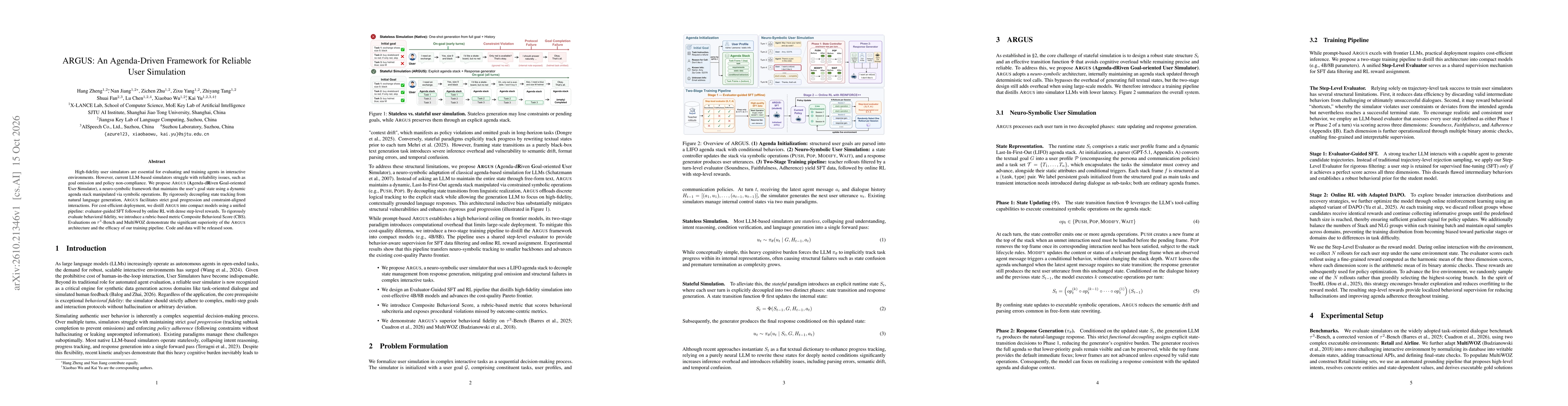 Thumbnail for ARGUS: An Agenda-Driven Framework for Reliable User Simulation