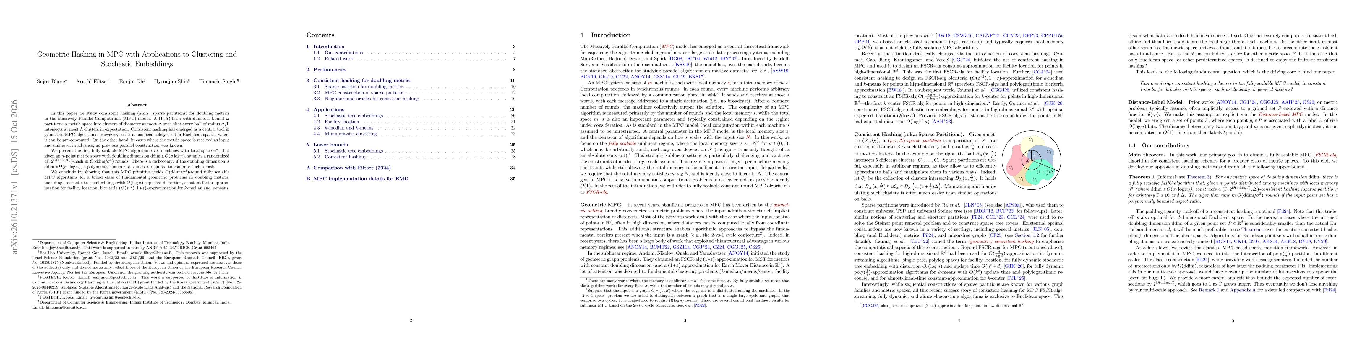 Thumbnail for Geometric Hashing in MPC with Applications to Clustering and Stochastic Embeddings