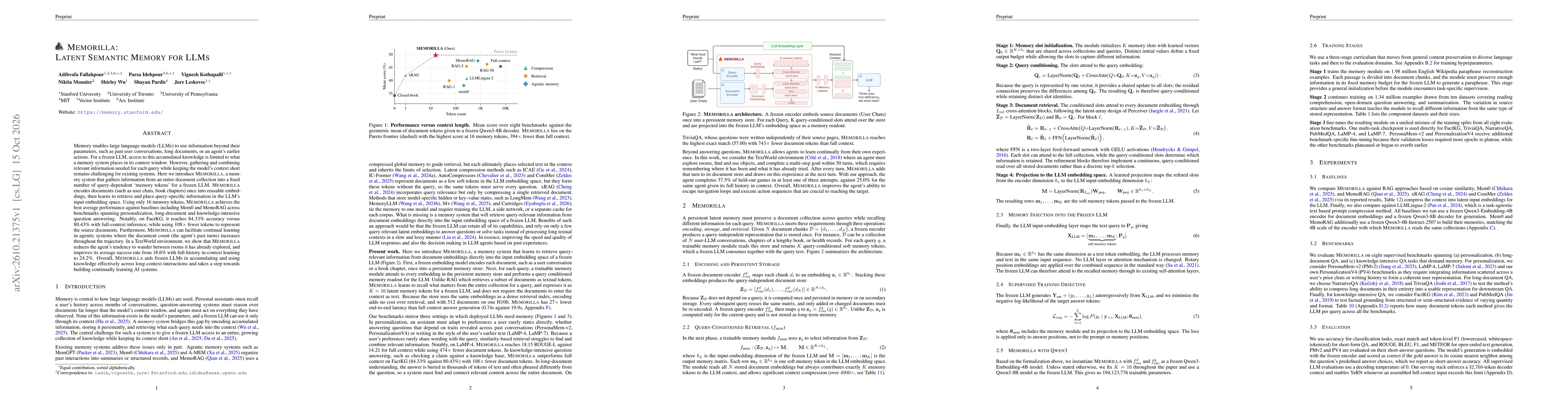 Thumbnail for Memorilla: Latent Semantic Memory for LLMs