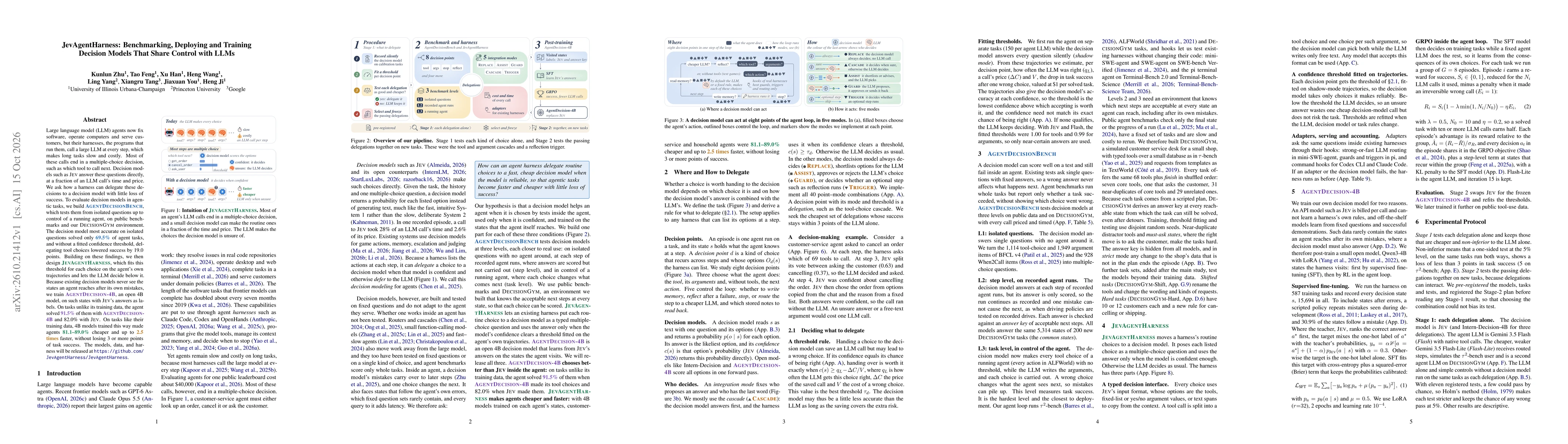 Thumbnail for JevAgentHarness: Benchmarking, Deploying and Training Decision Models That Share Control with LLMs