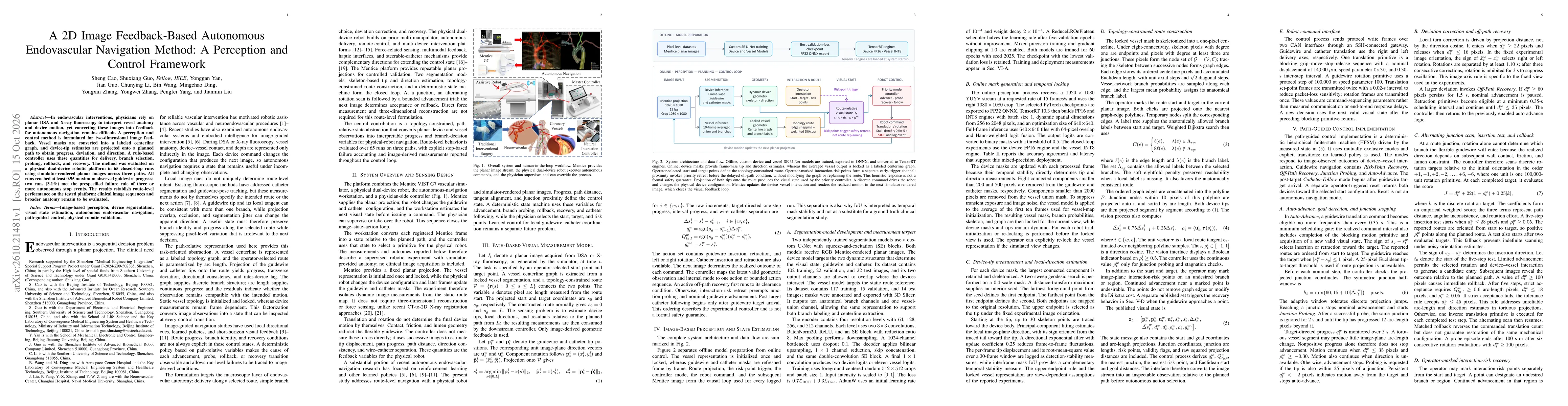 Thumbnail for A 2D Image Feedback-Based Autonomous Endovascular Navigation Method: A Perception and Control Framework