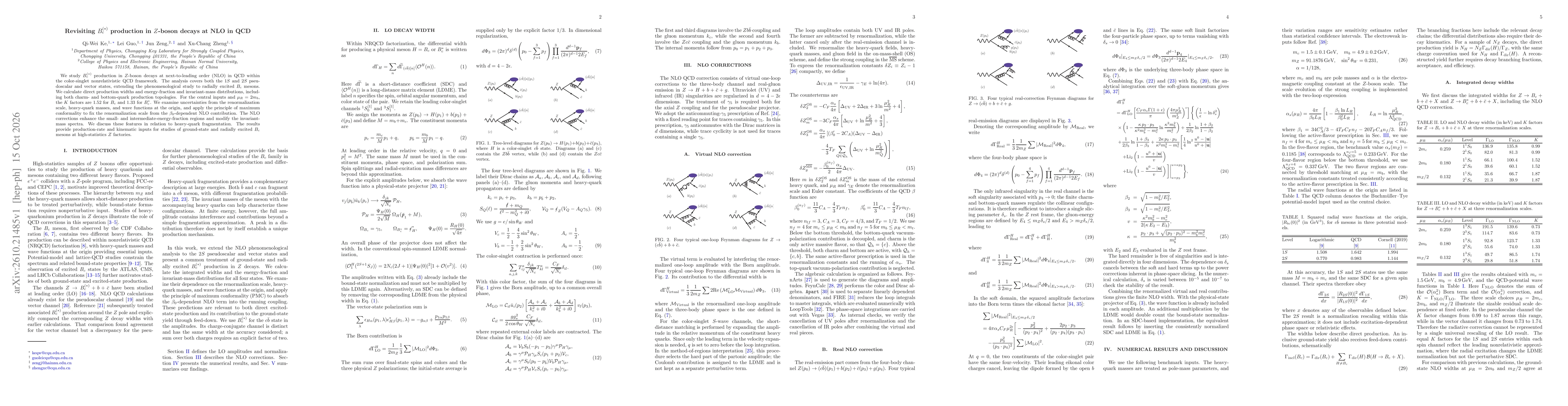 Thumbnail for Revisiting $B_c^{(*)}$ production in $Z$-boson decays at NLO in QCD