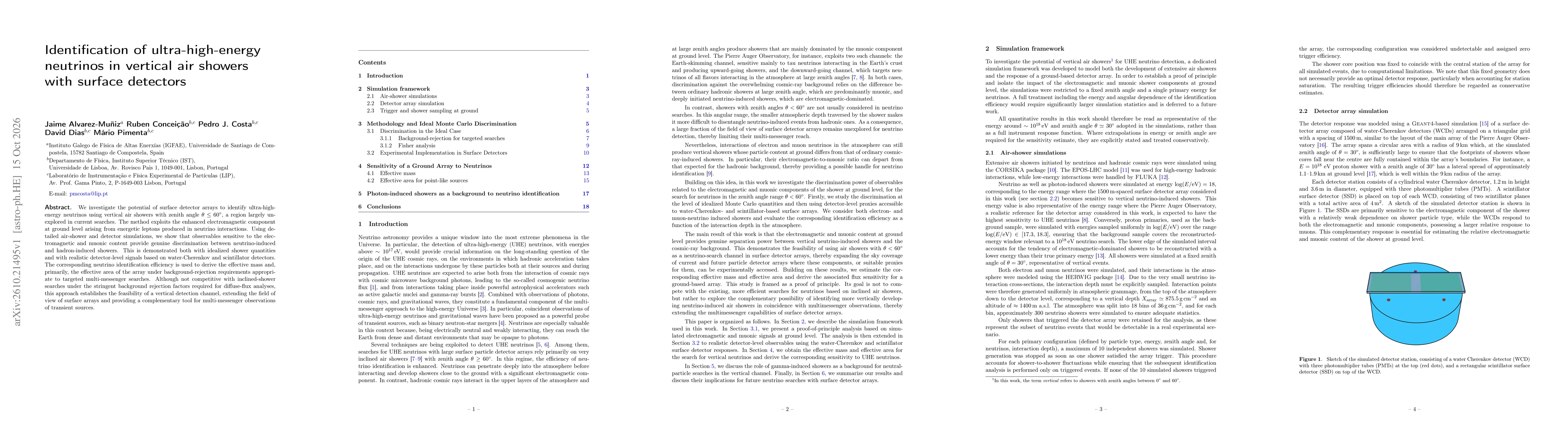 Thumbnail for Identification of ultra-high-energy neutrinos in vertical air showers with surface detectors