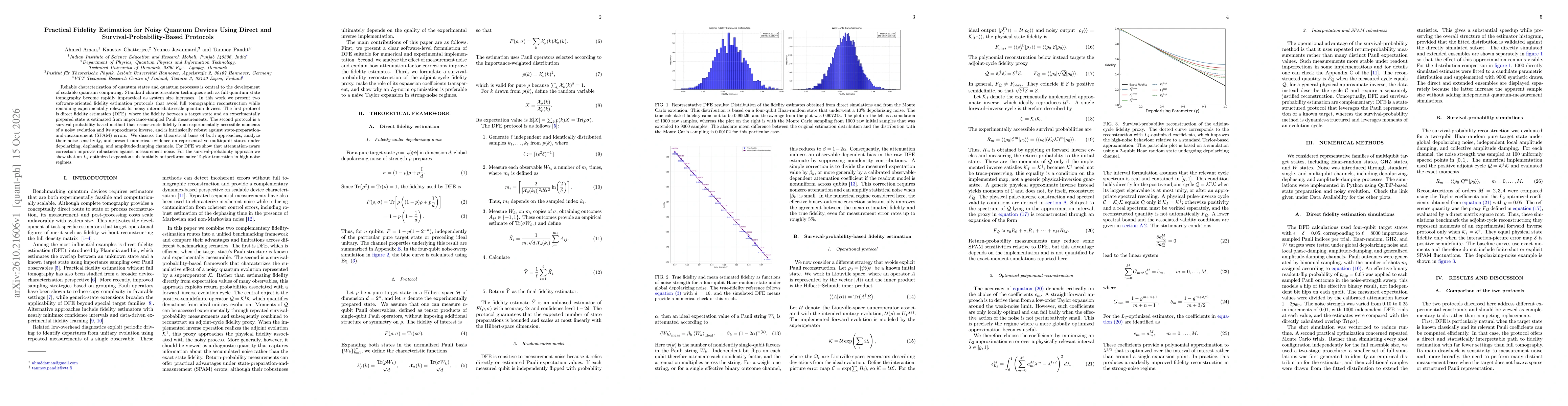Thumbnail for Practical Fidelity Estimation for Noisy Quantum Devices Using Direct and Survival-Probability-Based Protocols