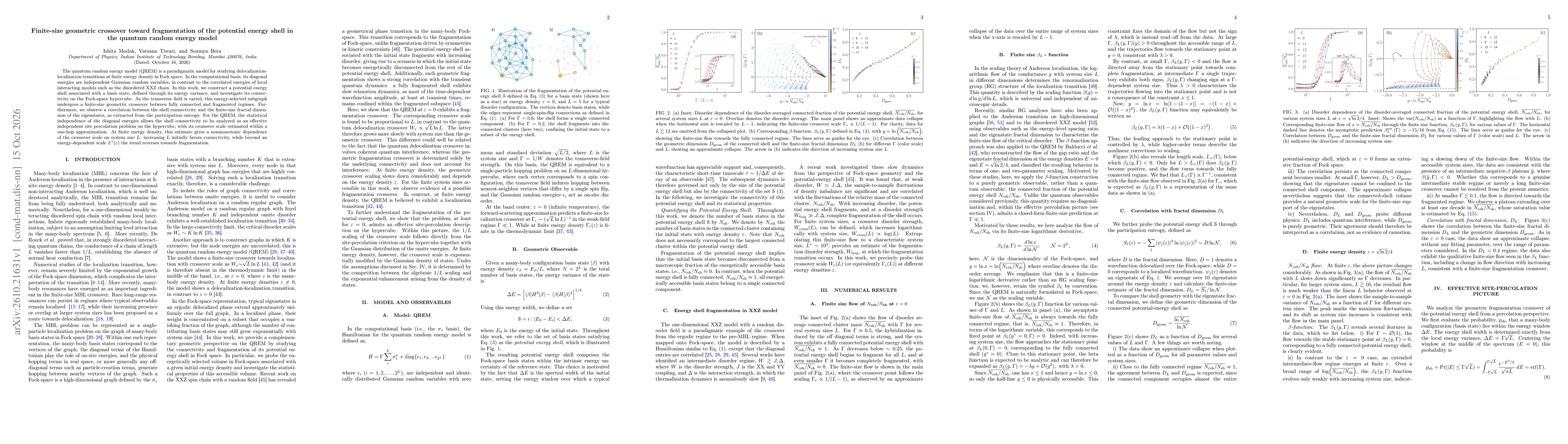 Thumbnail for Finite-size geometric crossover toward fragmentation of the potential energy shell in the quantum random energy model