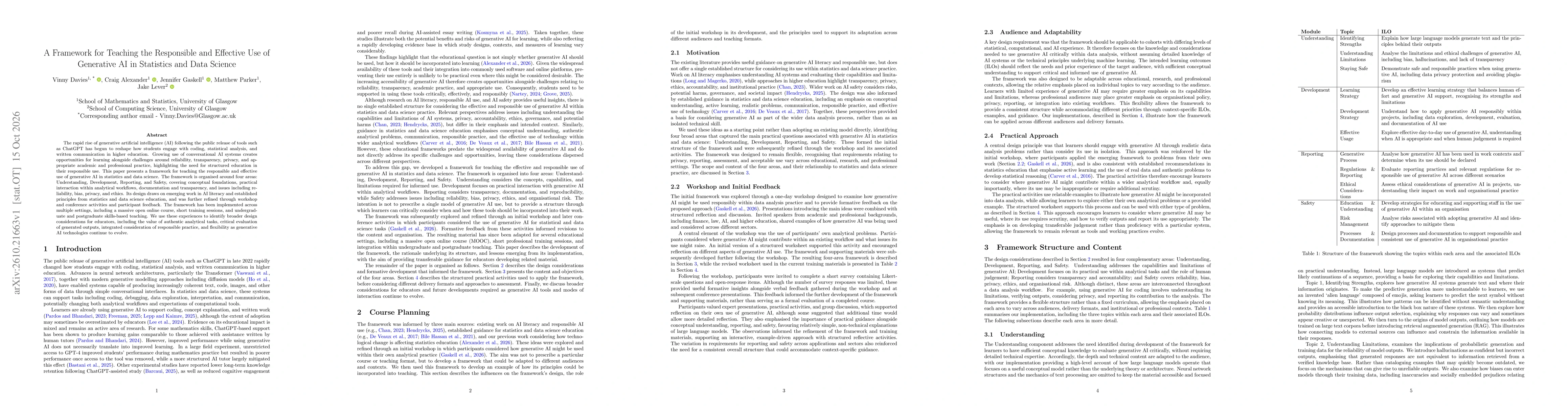 Thumbnail for A Framework for Teaching the Responsible and Effective Use of Generative AI in Statistics and Data Science