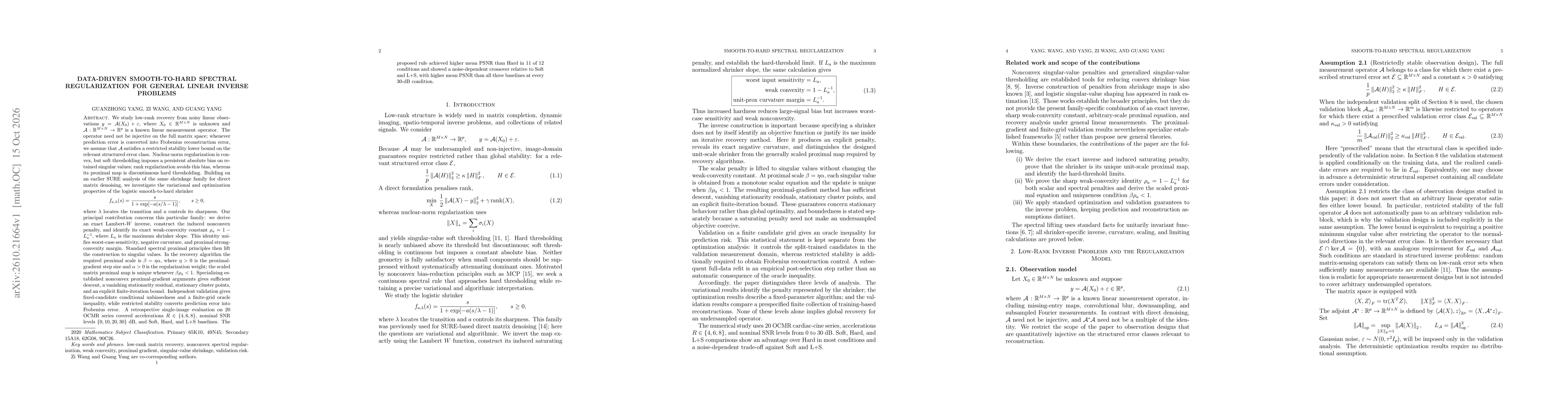 Thumbnail for Data-driven Smooth-to-hard Spectral Regularization for General Linear Inverse Problems