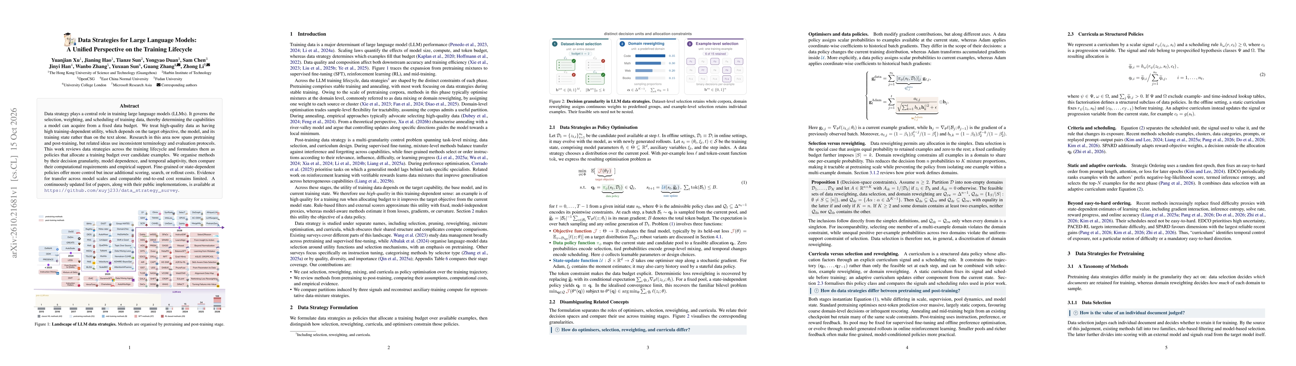 Thumbnail for Data Strategies for Large Language Models: A Unified Perspective on the Training Lifecycle