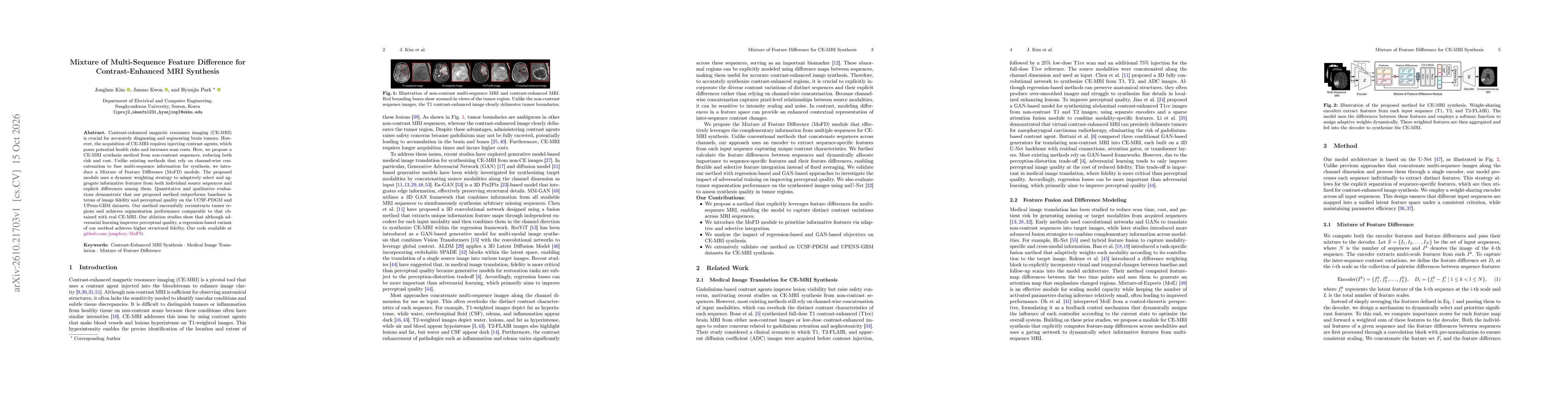 Thumbnail for Mixture of Multi-Sequence Feature Difference for Contrast-Enhanced MRI Synthesis