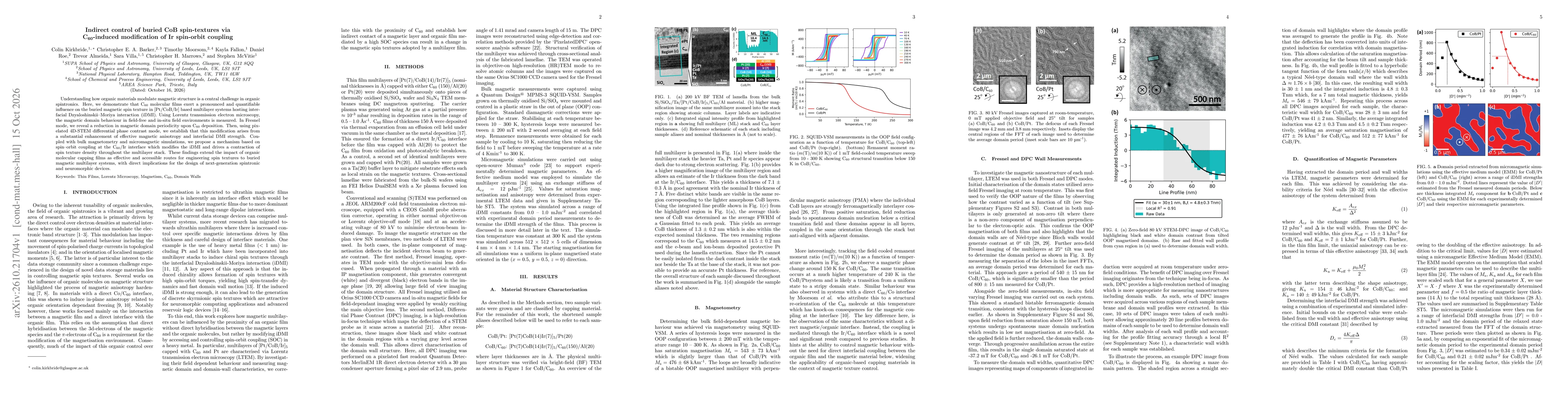 Thumbnail for Indirect Control of Buried CoB Spin Textures via C$_{60}$-Induced Modification of Ir Spin-Orbit Coupling