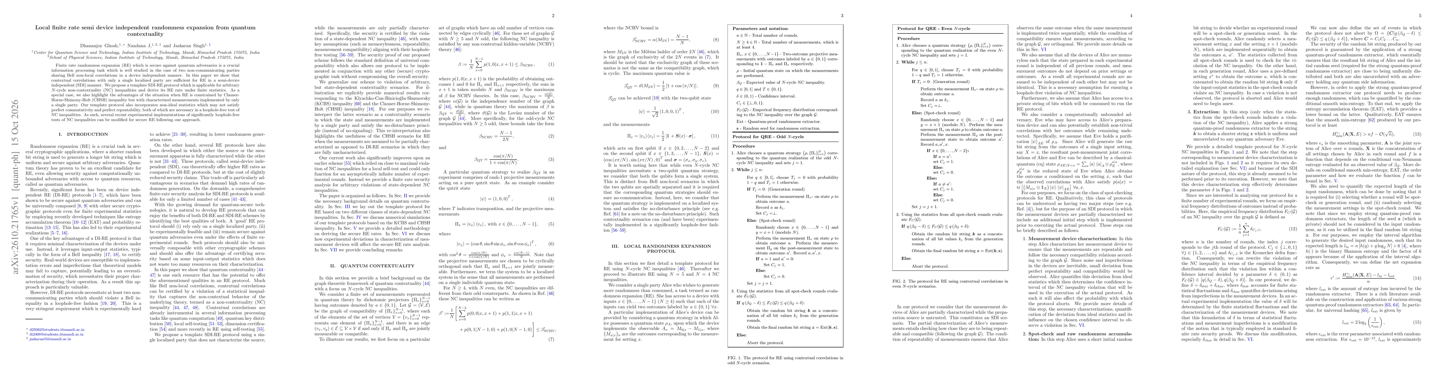 Thumbnail for Local finite rate semi device independent randomness expansion from quantum contextuality