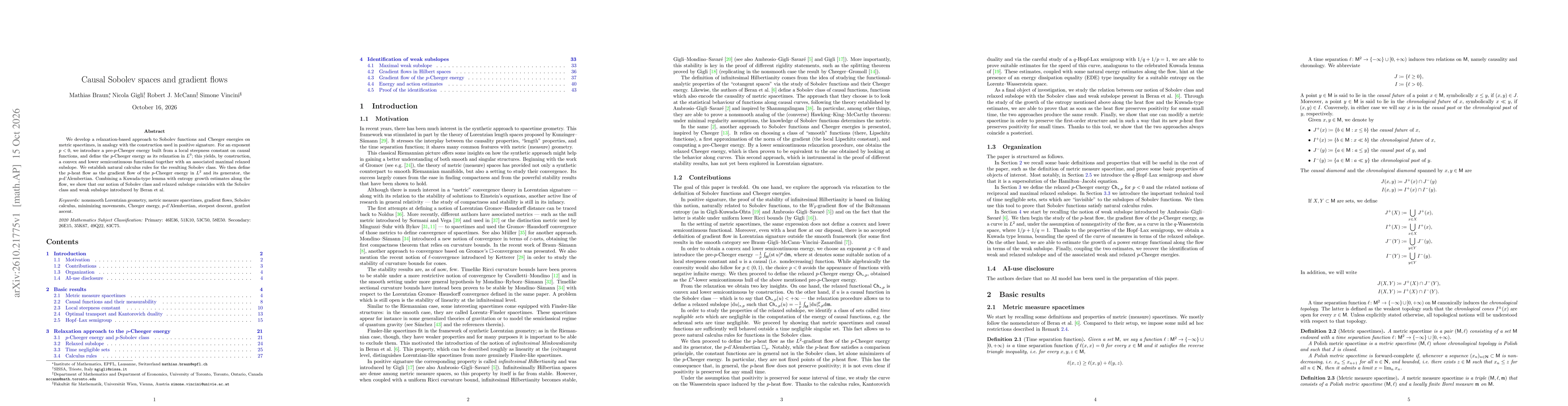 Thumbnail for Causal Sobolev spaces and gradient flows