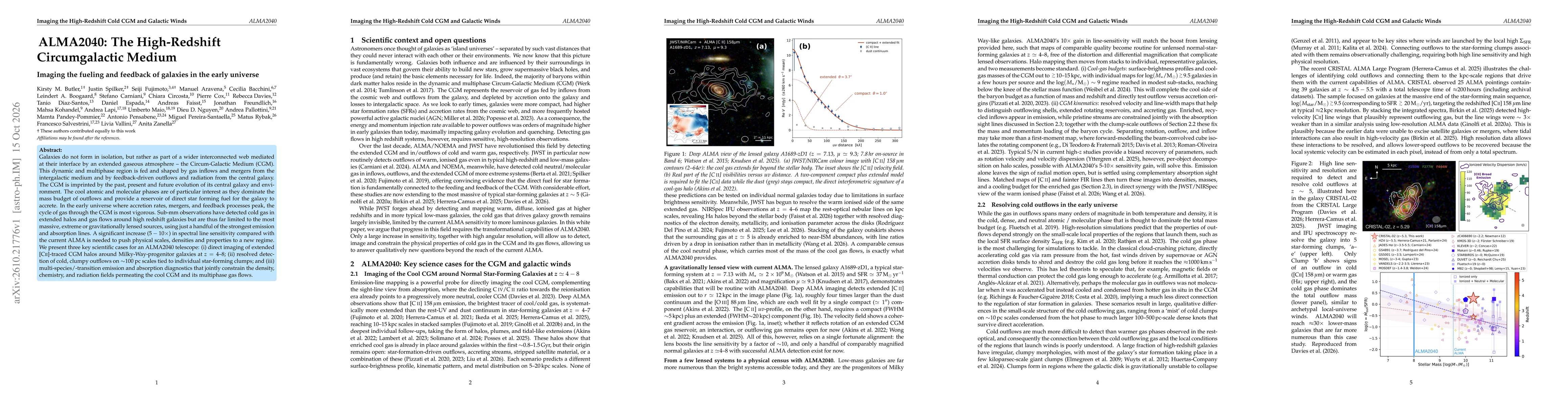 Thumbnail for ALMA2040: The High-Redshift Circumgalactic Medium. Imaging the fueling and feedback of galaxies in the early universe