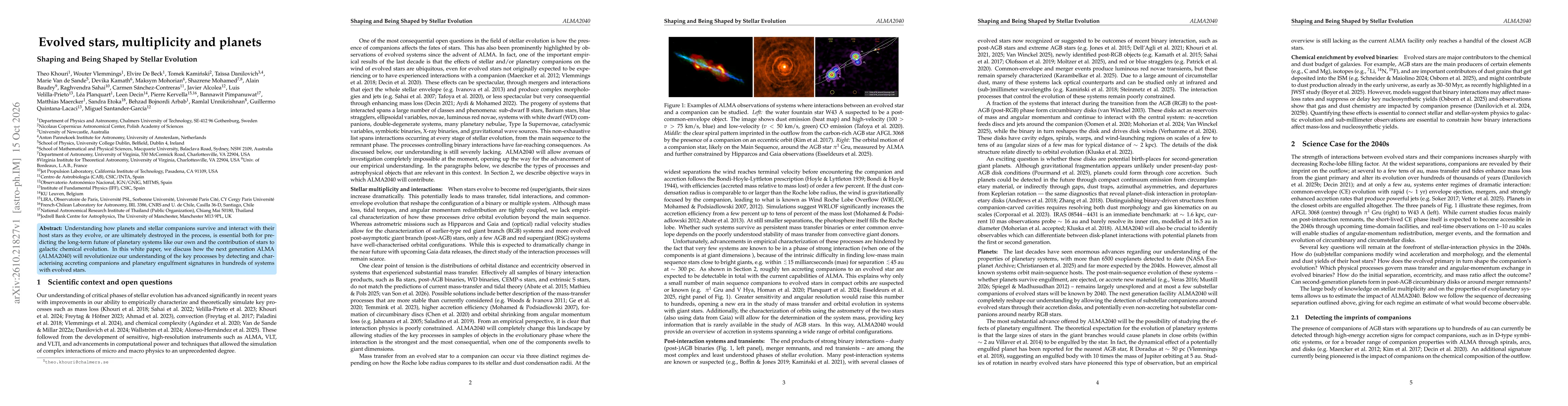 Thumbnail for Evolved stars, multiplicity and planets: Shaping and Being Shaped by Stellar Evolution