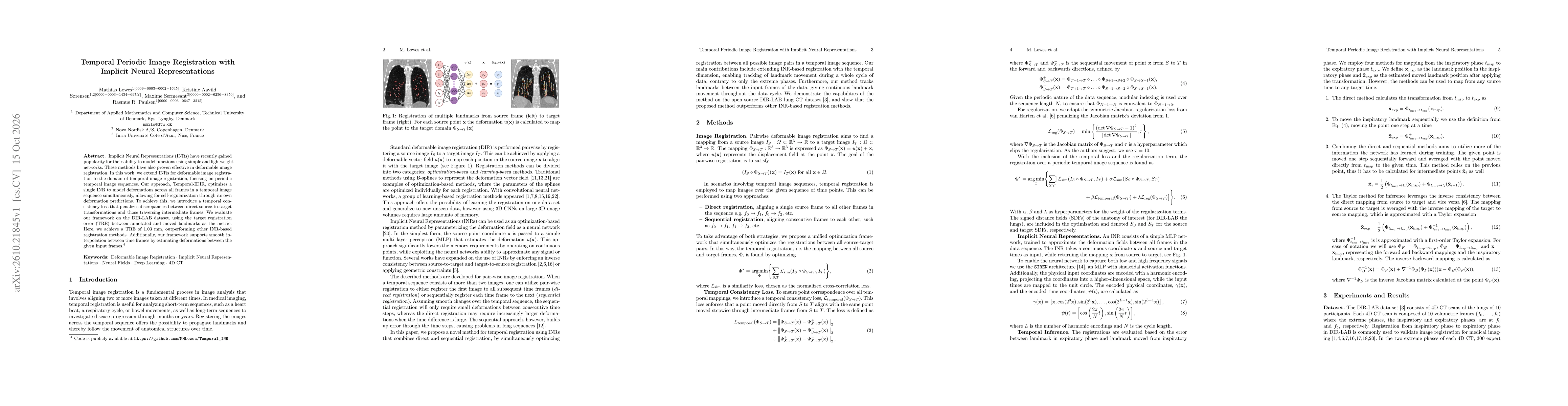 Thumbnail for Temporal Periodic Image Registration with Implicit Neural Representations