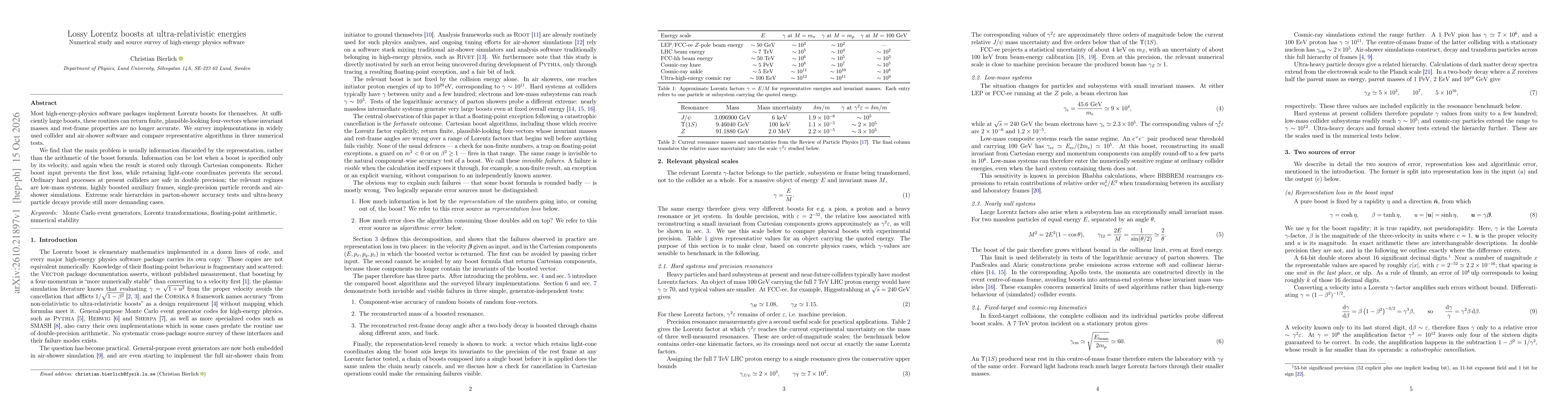 Thumbnail for Lossy Lorentz boosts at ultra-relativistic energies: Numerical study and source survey of high-energy physics software