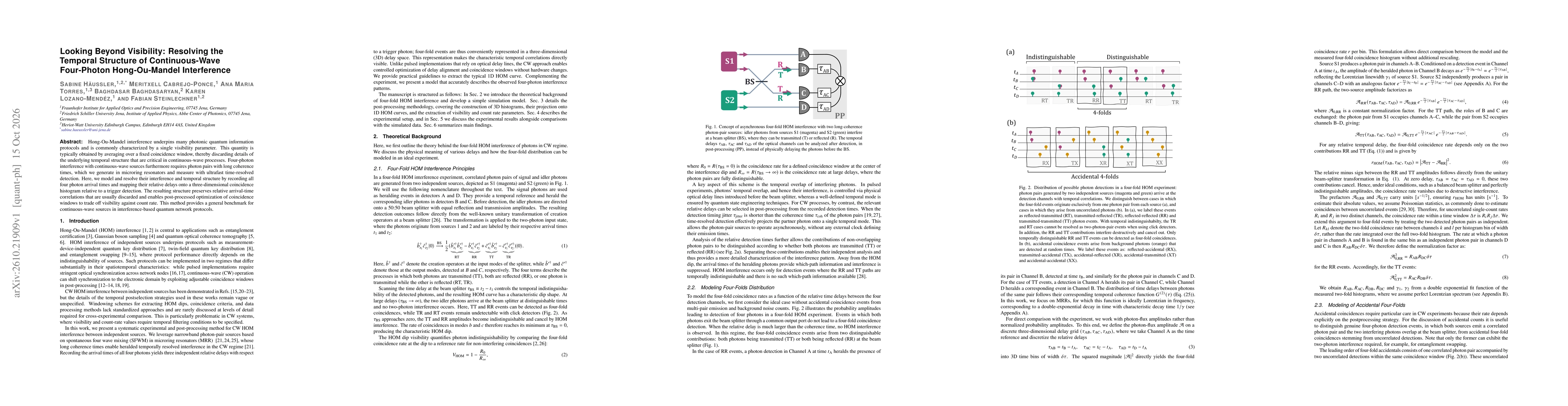Thumbnail for Looking Beyond Visibility: Resolving the Temporal Structure of Continuous-Wave Four-Photon Hong-Ou-Mandel Interference