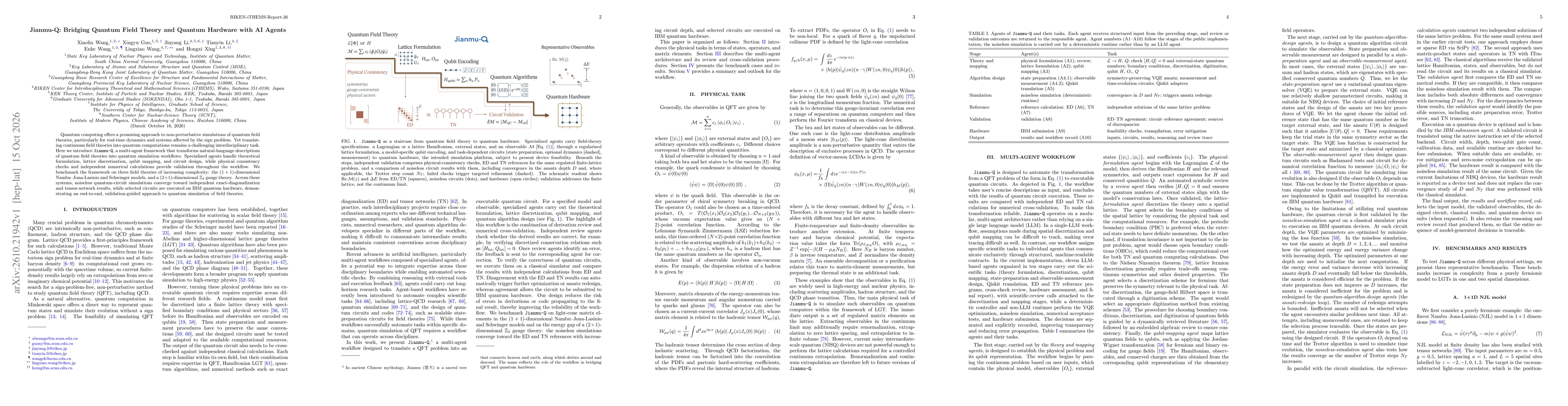Thumbnail for Jianmu-Q: Bridging Quantum Field Theory and Quantum Hardware with AI Agents