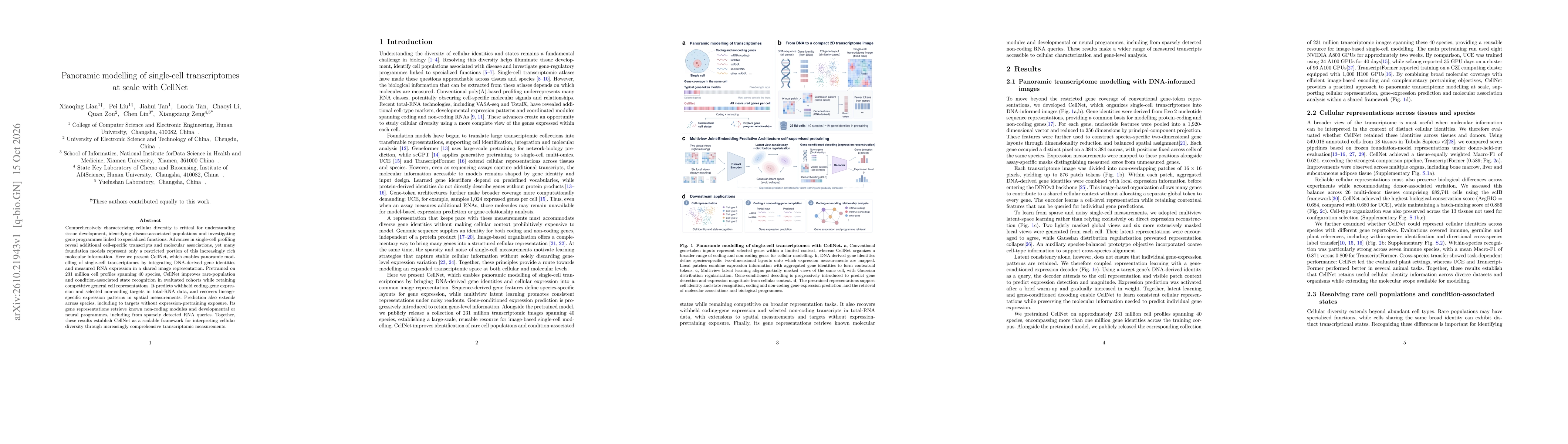 Thumbnail for Panoramic modelling of single-cell transcriptomes at scale with CellNet