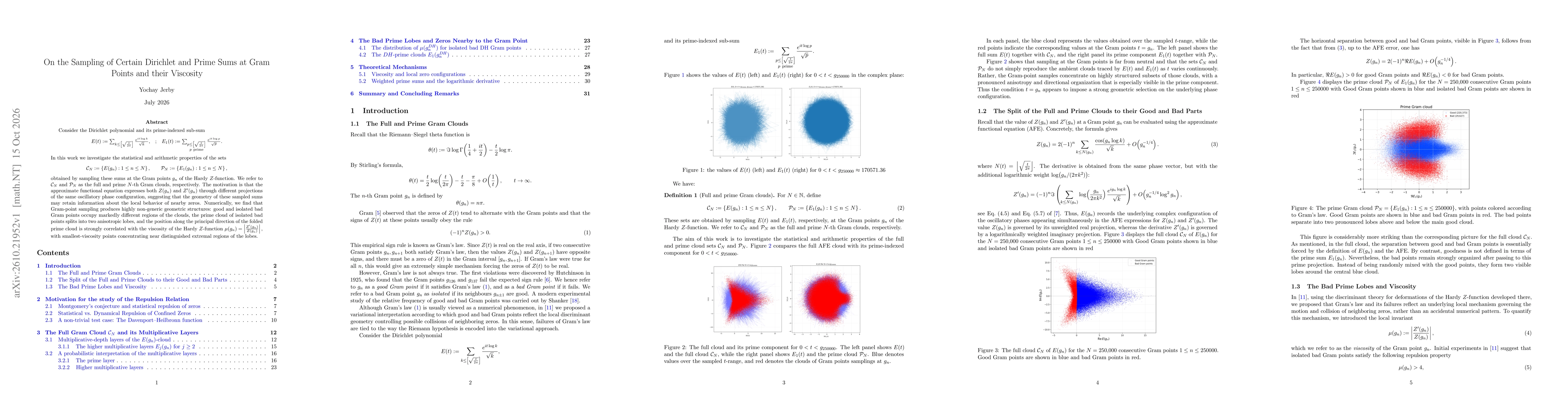 Thumbnail for On the Sampling of Certain Dirichlet and Prime Sums at Gram Points and their Viscosity