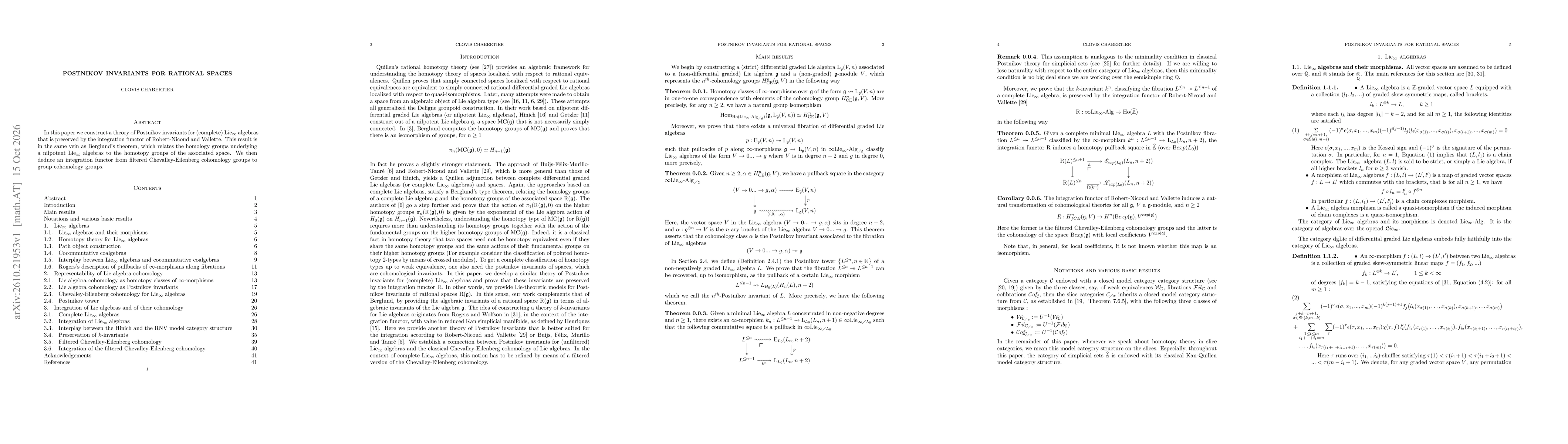 Thumbnail for Postnikov invariants for rational spaces