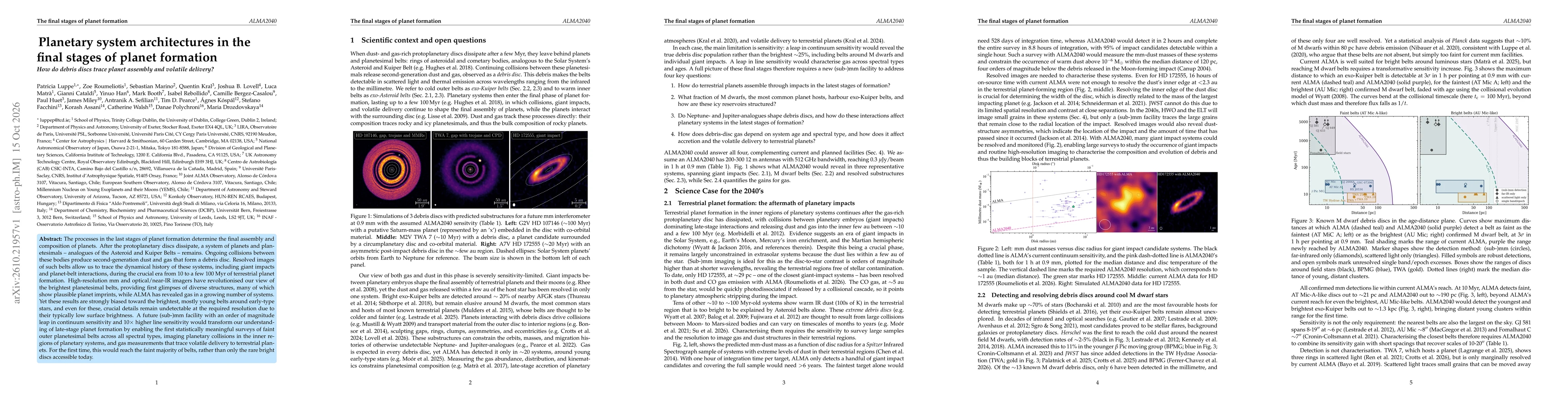 Thumbnail for Planetary system architectures in the final stages of planet formation