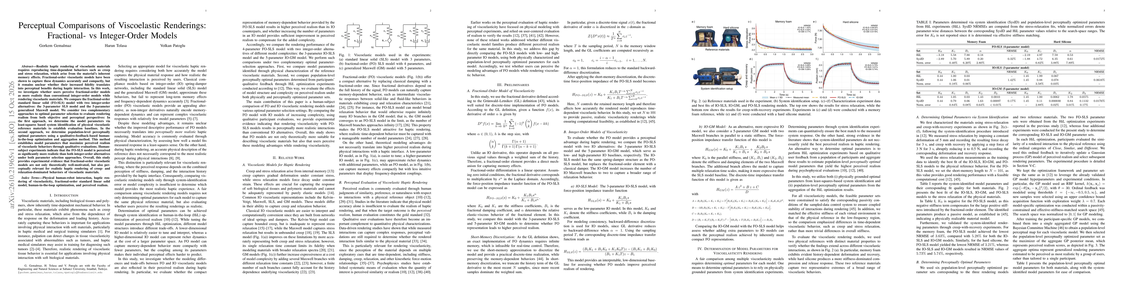 Thumbnail for Perceptual Comparisons of Viscoelastic Renderings: Fractional- vs Integer-Order Models