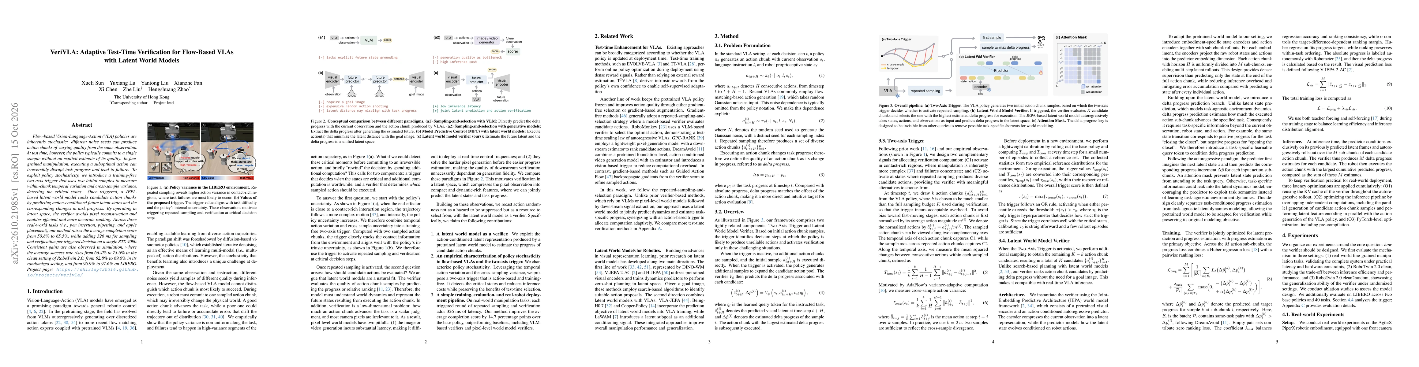 Thumbnail for VeriVLA: Adaptive Test-Time Verification for Flow-Based VLAs with Latent World Models